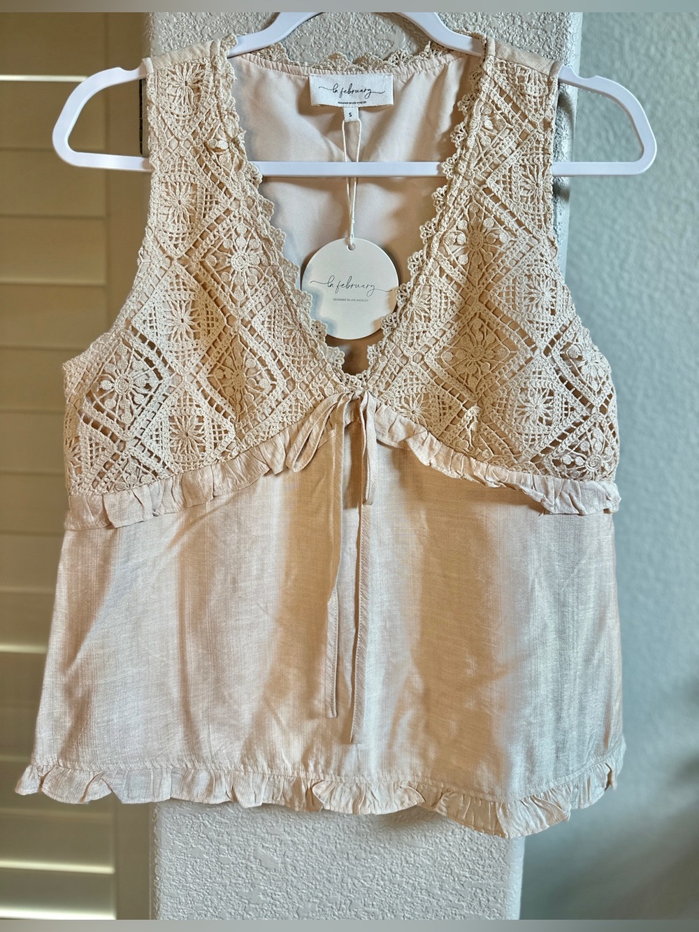 NWT Boutique Crocheted Top - Size S - In February